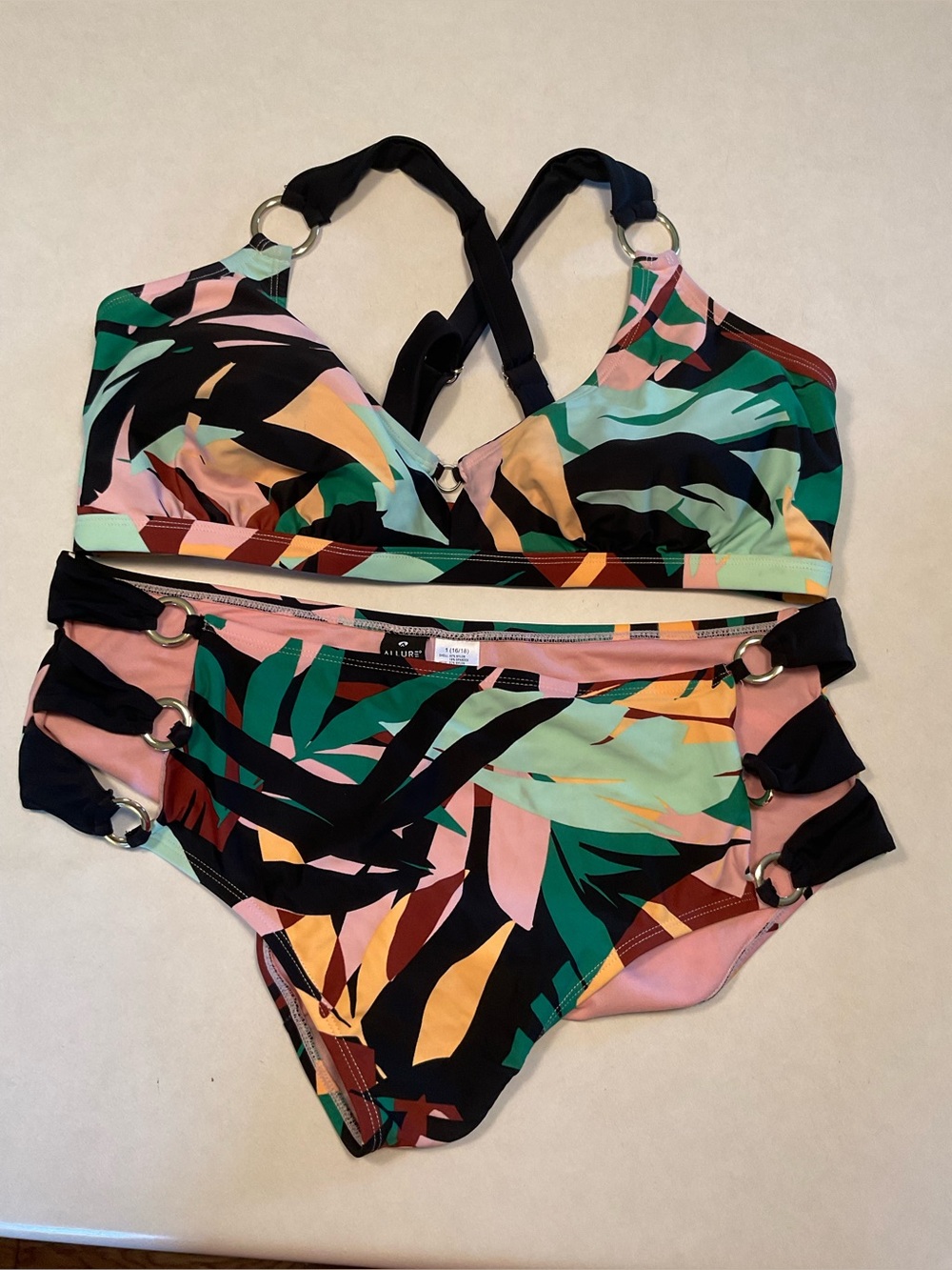 Allure by IMG tropical print bikini set